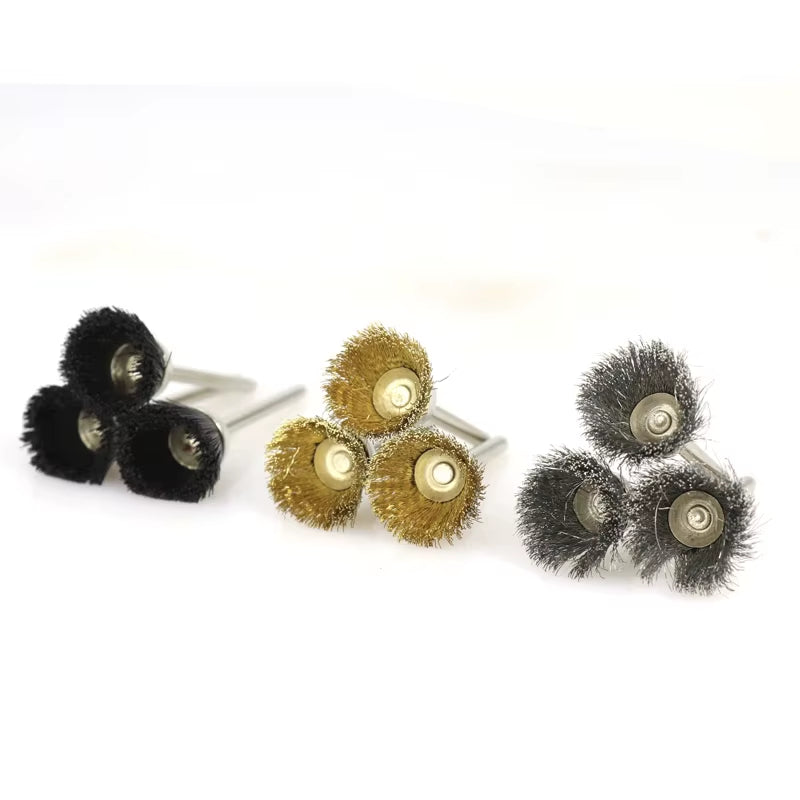 Polishing Wheel Brush 10Pcs 3.Mm Shank Wire Brush for Dremel Rotary Tools Accessories