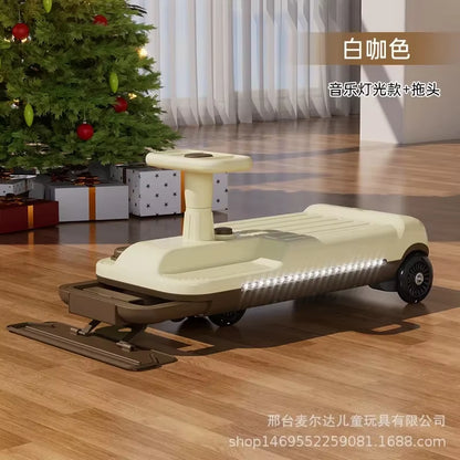 New Children'S Electric Twisting Car, Adults Can Sit, Charge, Anti-Rollover, Go-Kart, Mopping and Drifting Car