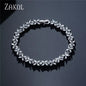 Classic White Marquise Cut Cubic Zircon Chain & Link Bracelets Bangles Flower Bridal Wedding Jewelry for Women BP094