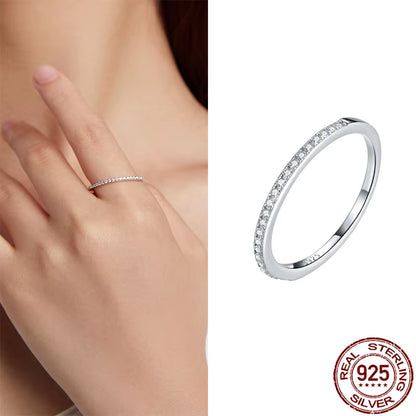 Hot Sale 100% 925 Sterling Silver Styles Stackable Ring Party Finger Wedding Rings for Women Original Fashion Jewelry Gift