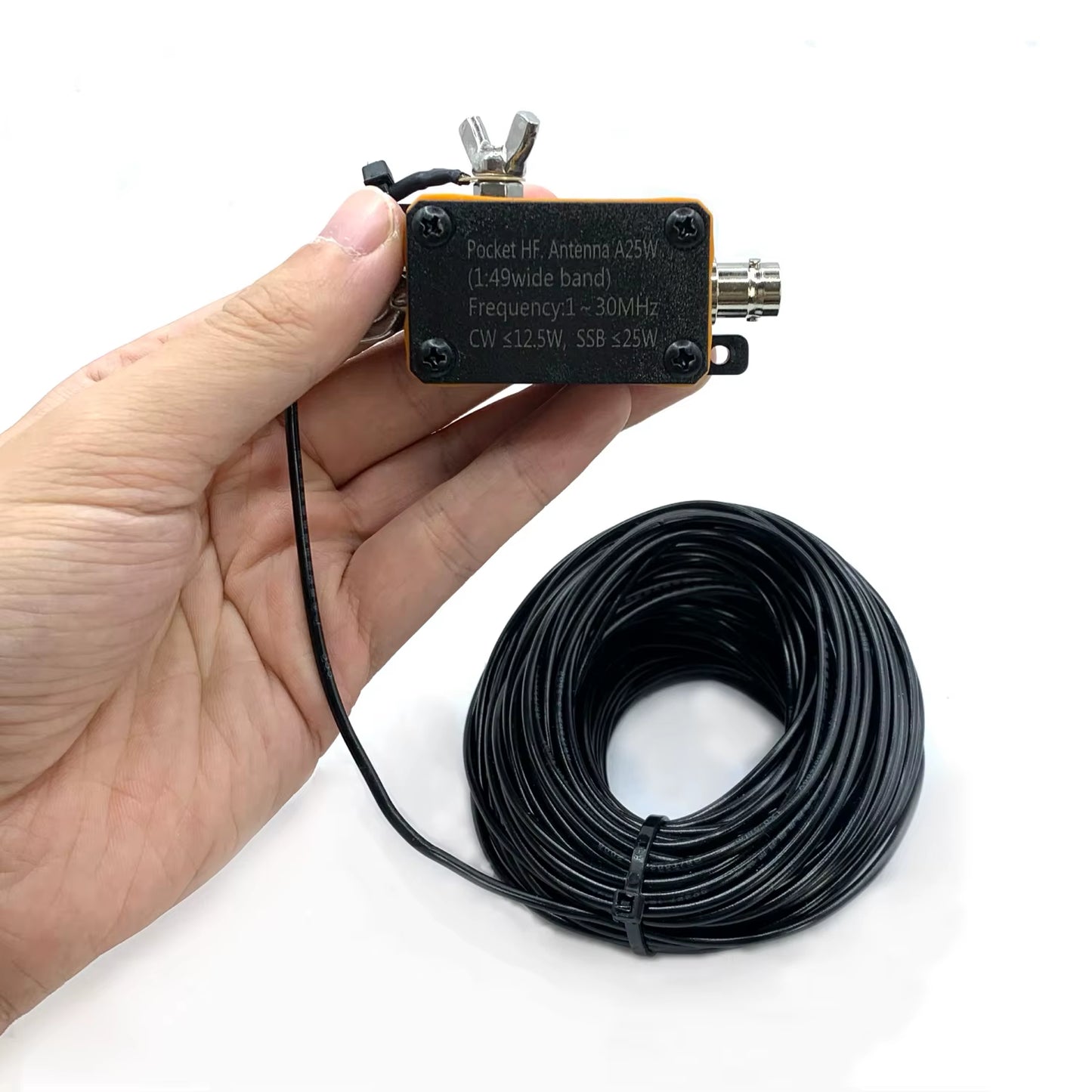 1-30Mhz Pocket HF Antenna, Shortwave Antenna, Inverted V Horizontal Balun Long Line Wideband End-Fed Antenna