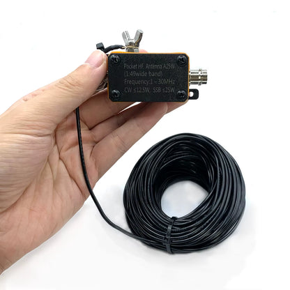 1-30Mhz Pocket HF Antenna, Shortwave Antenna, Inverted V Horizontal Balun Long Line Wideband End-Fed Antenna