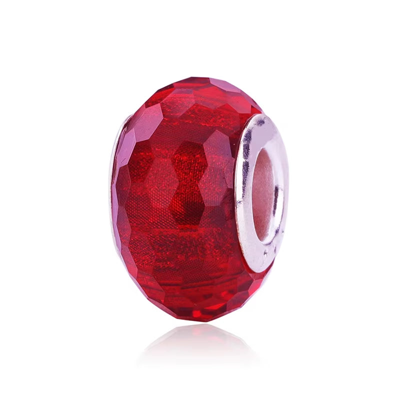 New European Colorful Lampwork Glass Bead Murano Plastic Aolly Charm Fit Pan Brand Bracelet Bangle Women DIY Jewelry Dropship