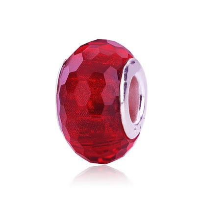 New European Colorful Lampwork Glass Bead Murano Plastic Aolly Charm Fit Pan Brand Bracelet Bangle Women DIY Jewelry Dropship