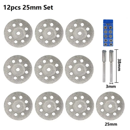 Diamond Saw Blade Diamond Cut off Disc for Dremel Rotary Tools 20Mm 22Mm 25Mm 30Mm with Mandrel Mini Cutting Disc