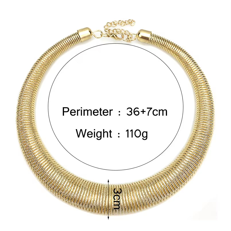 Women Chunky Metal Torques Collar Chokers Necklaces Fashion Jewelry Punk Accessories Statement Necklace Wholesale Gift