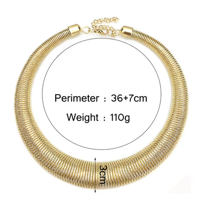 Women Chunky Metal Torques Collar Chokers Necklaces Fashion Jewelry Punk Accessories Statement Necklace Wholesale Gift