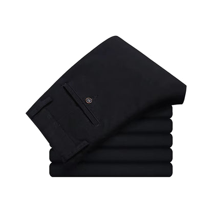 Mens Pants Cotton Casual Stretch Male Trousers Man Long Straight High Quality 4 Color plus Size Pant Suit 42 44 46