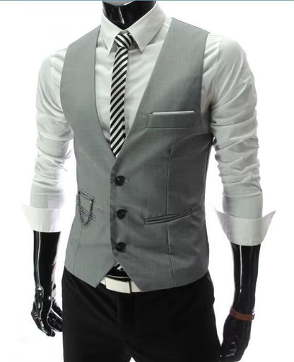 2025 New Arrival Dress Vests for Men Slim Fit Mens Suit Vest Male Waistcoat Gilet Homme Casual Sleeveless Formal Business Jacket