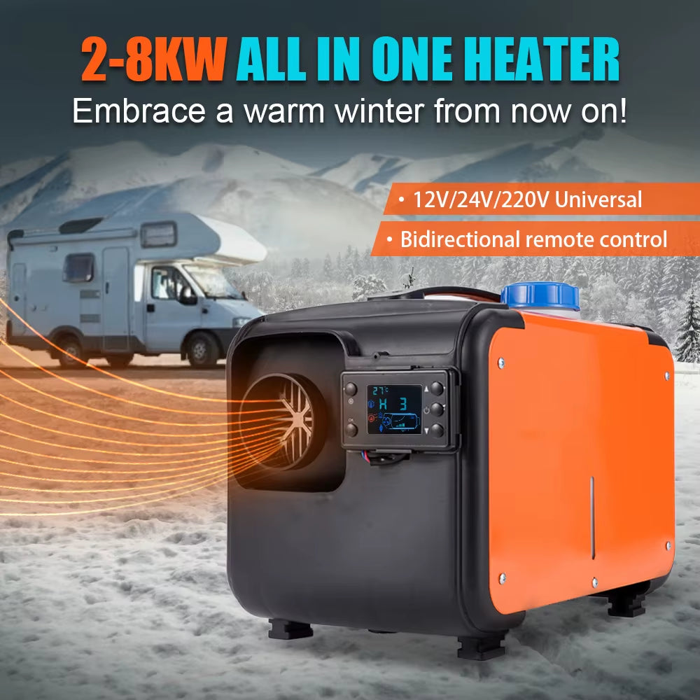 Car Heater Diesel Air Heater 12V 24V 220V Universal Heater with LCD Switch for Car Truck Boat RV Parking Diesel Heater