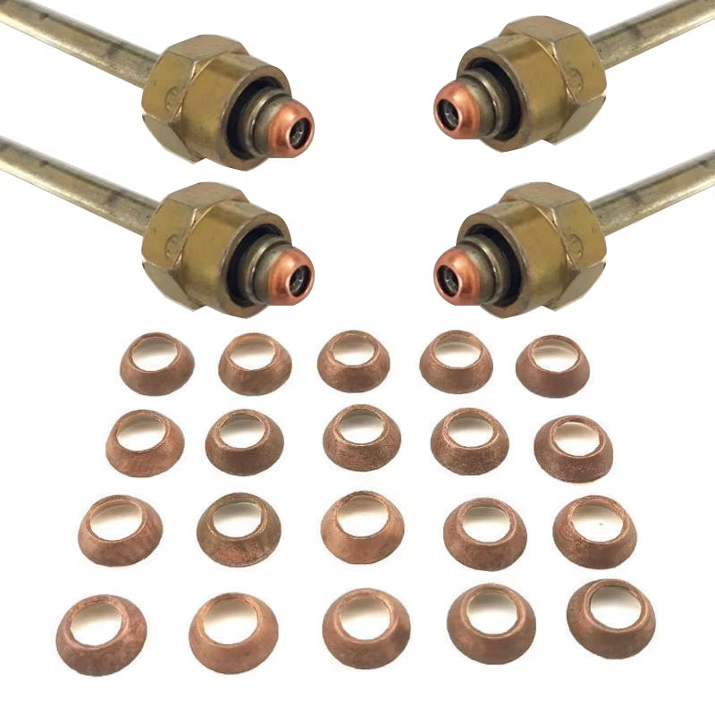 50 Pcs High Pressure Pipe Nest Copper Pad Cone Gasket for High Pressure Oil Tube anti Oil Leaking Gasket