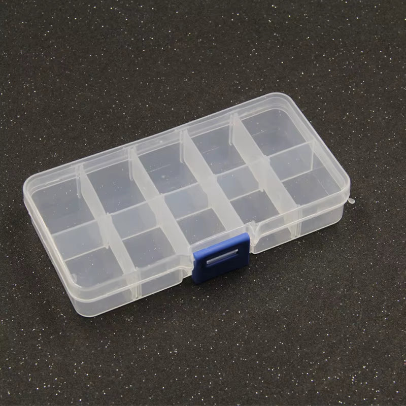 1Pcs Square Transparent Plastic Storage Box Case 10/24 Slot Adjustable for Pills Jewelry Beads Earring Case Organizer