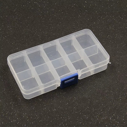 1Pcs Square Transparent Plastic Storage Box Case 10/24 Slot Adjustable for Pills Jewelry Beads Earring Case Organizer
