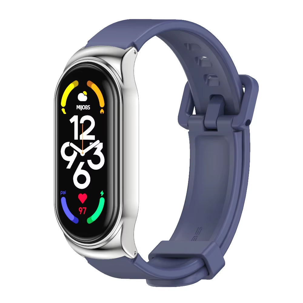 Strap for Mi Band 10 9 8 7 6 5 4 3 Bracelet Silicone Wristband for Xiaomi Mi Band 8 Metal Strap for Mi Band 7 Watchband Leather