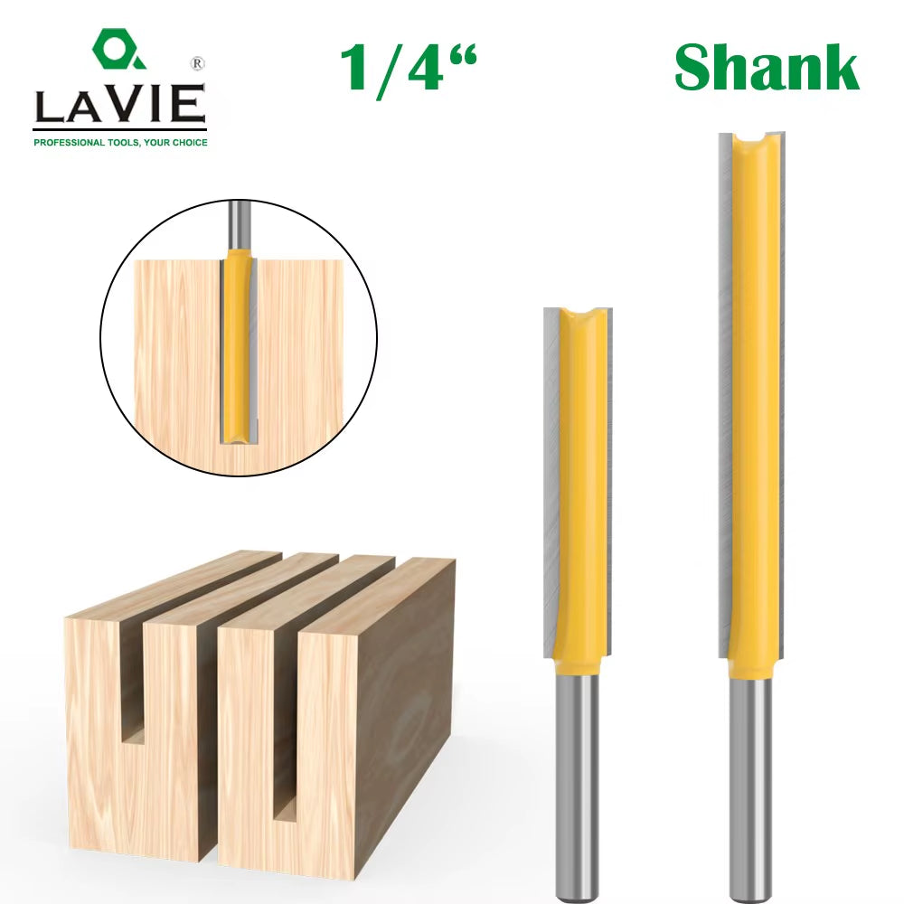 Router Bit 1/4 Shank Extension Long Straight Trimming Knife CNC Bit Milling Cutters for Wood Edge Cutting MC01002