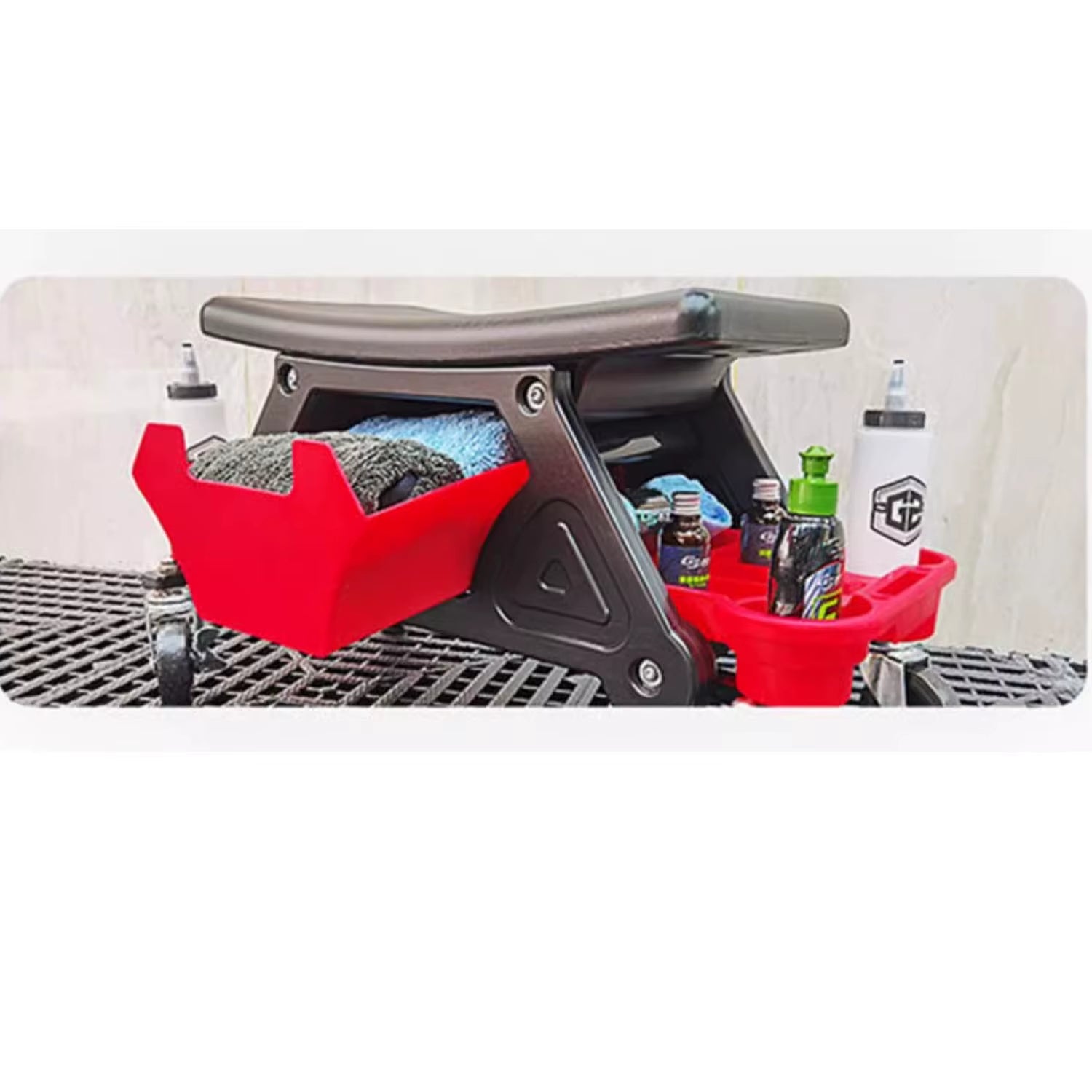 Car Beauty Repair Work Bench Polishing Film Storage Tool Matching Tray Drawer with Wheels Movable Mechanical Crawling Seat