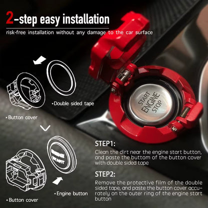 Car Start Stop Button Decor Car Engine Push Start Switch Button Cover Protector Ignition Button for Car