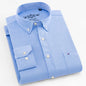 Men'S Long Sleeve Oxford Plaid Striped Work Casual Shirt with Pocket, Spring Autumn Cotton Blend Regular-Fit Button-Down Shirts