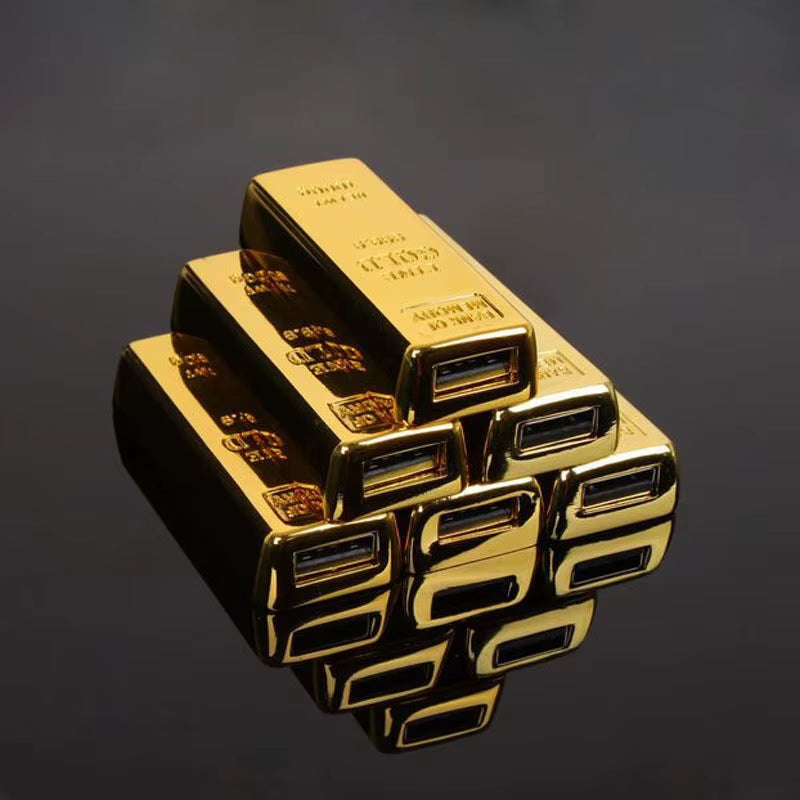 Golden Usb Flash Drive Metal Pen Drive 4GB 8GB 16GB 32GB 64GB Gold Bar USB2.0 Flash Memory Pendrive Bullion Stick Disk Gift