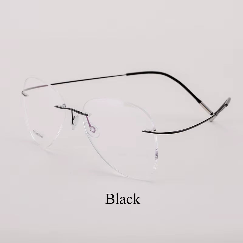 Titanium Rimless Fashion Designer Eyeglasses Optical Glasses Frame Men and Women Eyewear Lightweight Flexible Spectacle