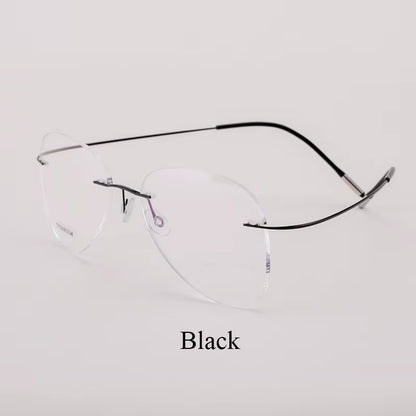 Titanium Rimless Fashion Designer Eyeglasses Optical Glasses Frame Men and Women Eyewear Lightweight Flexible Spectacle