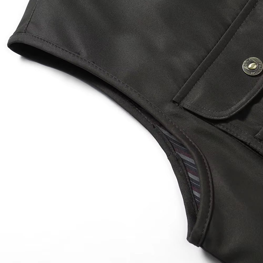 Men Large Size XL-4XL Motorcycle Casual Vest Male Multi-Pocket Tactical Fashion Waistcoats High Quality Masculino Overalls Vest