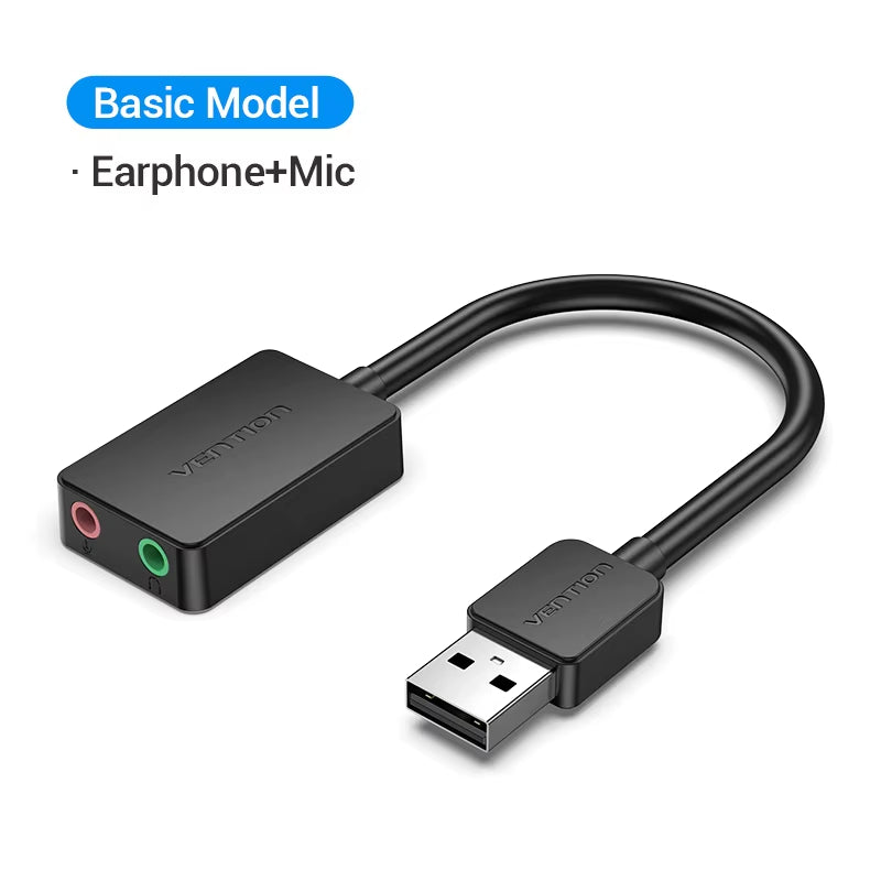 USB Sound Card USB Audio Interface External 3.5Mm Microphone Audio Adapter Sound Card for Laptop PS4 Headset Sound Card