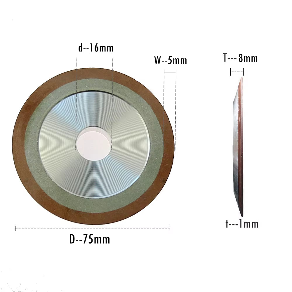 Dia. 75Mm/100Mm/125/150Mm PDX Diamond Grinding Disc Resin Abrasive Cutting Wheel P150 Knife Blade Polishing