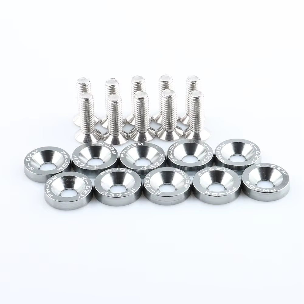Leosport-10 Pcs/Pack JDM Style Aluminum Fender Washers and Bolt for Honda Civic Integra RSX EK EG DC
