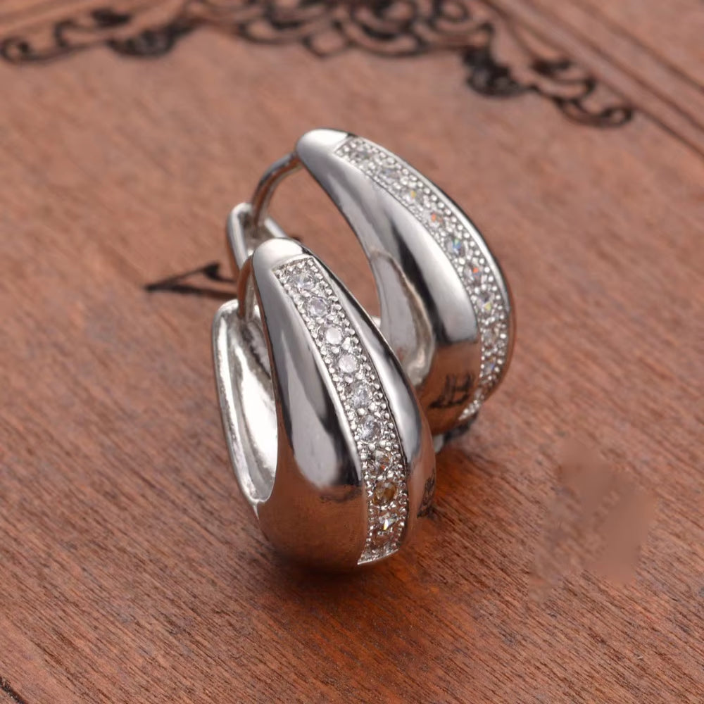 Pendientes Mujer Moda 925 Sterling Silver Jewelry U Cz Studs Earrings Women Brincos Para as Mulheres Boucle D'Oreille Oorbellen