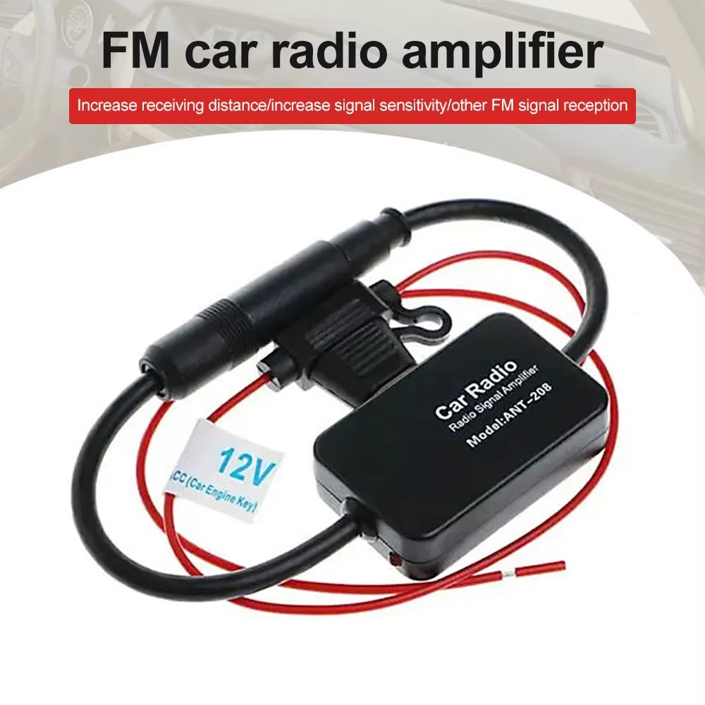 Auto Car Radio FM Antenna Signal Booster Amplifier ANT-208 Enhancer Device Android Player Antenna Signal Booster 12V FM/AM Car A