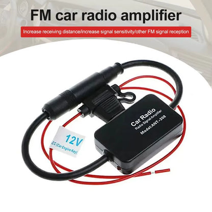 Auto Car Radio FM Antenna Signal Booster Amplifier ANT-208 Enhancer Device Android Player Antenna Signal Booster 12V FM/AM Car A