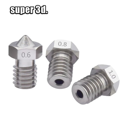 2Pcs V5 V6 Stainless Steel Nozzle 0.2/0.3/0.4/0.5/0.6/0.8Mm M6 Thread Nozzle for 3D Printer 1.75MM Extruder Hotend