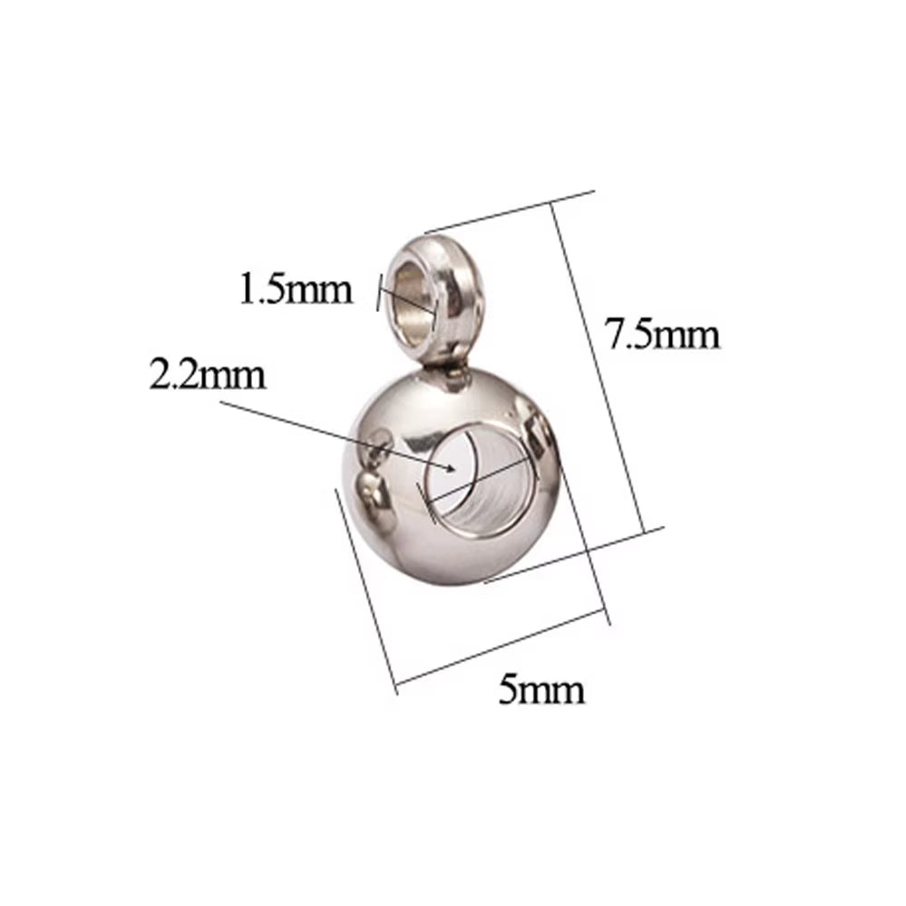 10Pcs Stainless Steel Spacer Beads Pendant Charms Clasps Gold Color Bail Beads for DIY Jewelry Making Findings Hole 2-4Mm Beads
