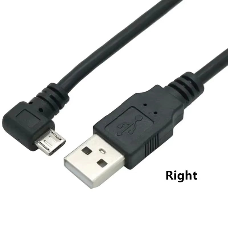 Up & down & Left & Right Angled 90 Degree USB Micro USB Male to USB Male Data Charge Connector Cable 25Cm 50Cm for Tablet 5Ft 1M