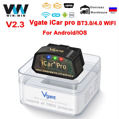 Icar Pro ELM327 V2.3 Bluetooth 4.0 WIFI for Ios/Android OBD Auto Scanner Code Reader OBD2 Car Diagnostic Tool ELM 327 V1 5