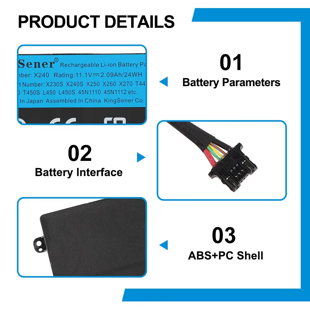 Kingsener Internal Battery for  Thinkpad T440 T440S T450 T450S X240 X240S X250 X260 X270 L450 45N1110 45N1111 45N1112 24WH
