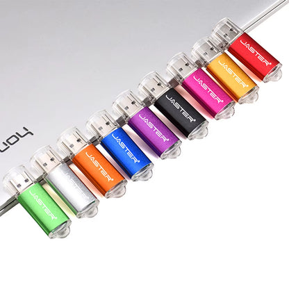 New Portable USB Flash Drives Free Custom Logo Metal Pen Drive with Key Chain Memory Stick 64GB/32GB/16GB/8GB/4GB Pendrive U Di