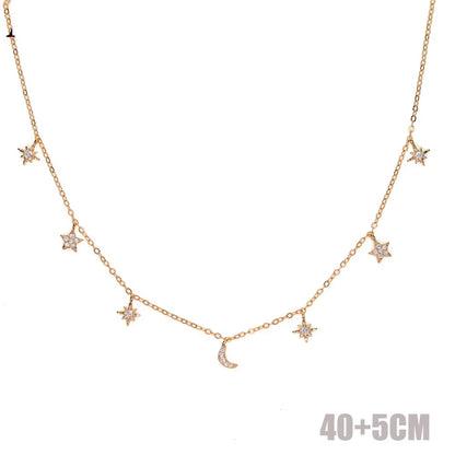 925 Sterling Silver Clear CZ Station Multi Charm Choker Fashion Delicate Dainty Disco Dots Drip Drop Pendant Necklace for Women