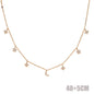 925 Sterling Silver Clear CZ Station Multi Charm Choker Fashion Delicate Dainty Disco Dots Drip Drop Pendant Necklace for Women
