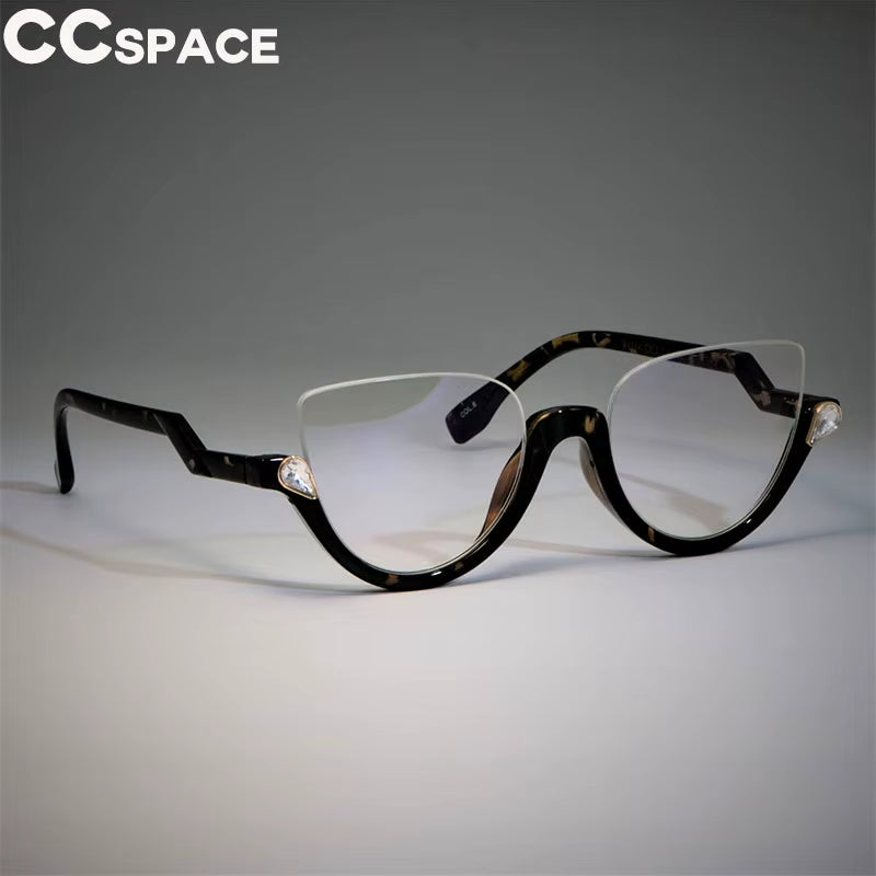 45159 Cat Eye Glasses Frames Women Trending Styles Half Frame Designer Fashion Computer Glasses