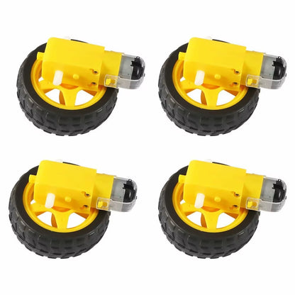 DC Electric Motor with Plastic TT Motor Tire Wheel 3-6V Dual Shaft Gear Motor TT Magnetic Gearbox Engine for Arduino Smart Car