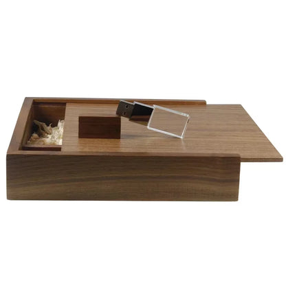 (1 PCS Free LOGO) Photo Unique Album Walnut Wood Usb+Box Pendrive USB Flash Drive 8GB 16GB 32GB 64GB 128GB Photography