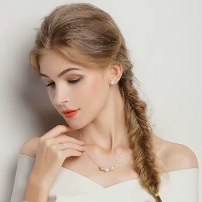Fashion 925 Sterling Silver Elegant Beauty, round White Shell Pearl Stud Earrings Women Engagement Jewelry Brincos PAS489