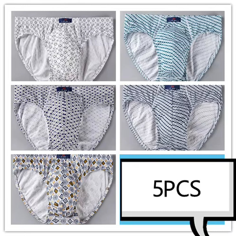 100% Cotton Briefs Mens Comfortable Underpants Man Underwear M/L/XL/2XL/3XL/4XL/5XL 5Pcs/Lot Free & Drop Shipping
