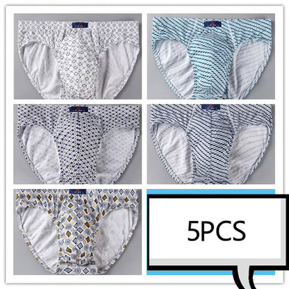 100% Cotton Briefs Mens Comfortable Underpants Man Underwear M/L/XL/2XL/3XL/4XL/5XL 5Pcs/Lot Free & Drop Shipping