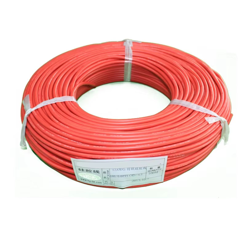 10 Meter/Lot High Quality Wire Silicone 10 12 14 16 18 20 22 24 26 28 30AWG 5M Red and 5M Black Color