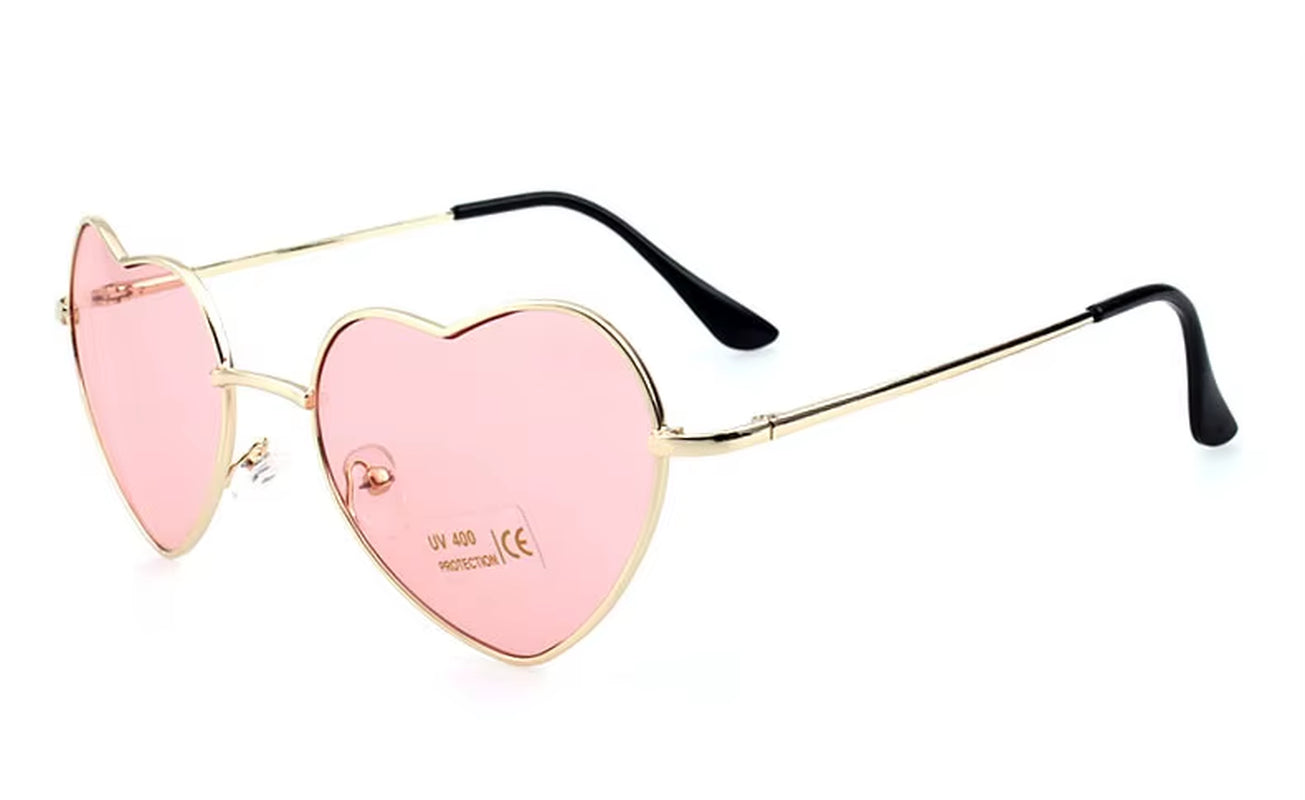 Ladies Heart Shaped Sunglasses Metal Women Brand Designer Fashion Rimless LOVE Clear Ocean Lenses Sun Glasses Oculos UV400