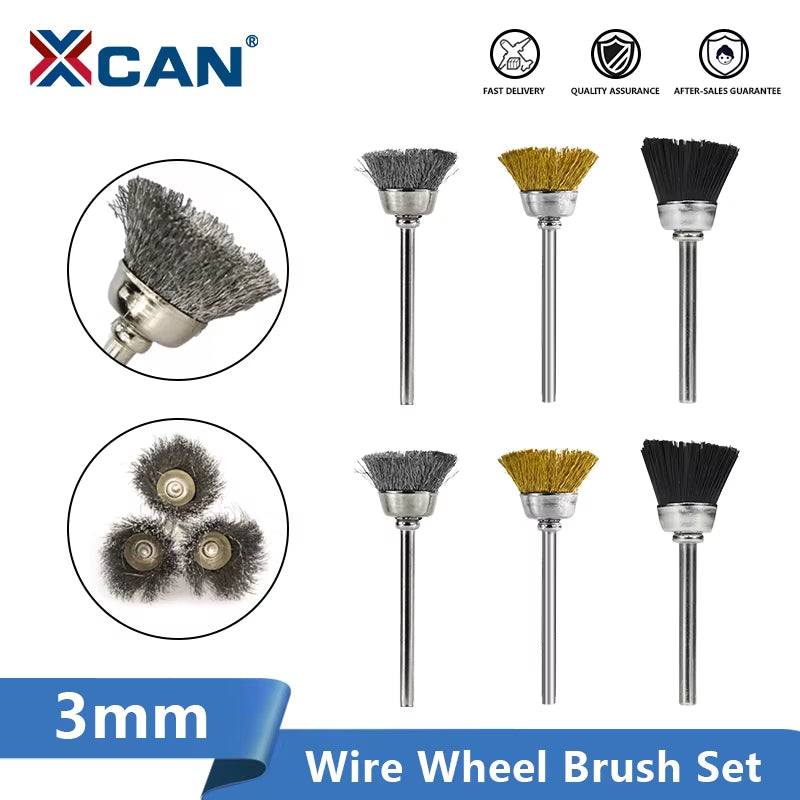 Polishing Wheel Brush 10Pcs 3.Mm Shank Wire Brush for Dremel Rotary Tools Accessories