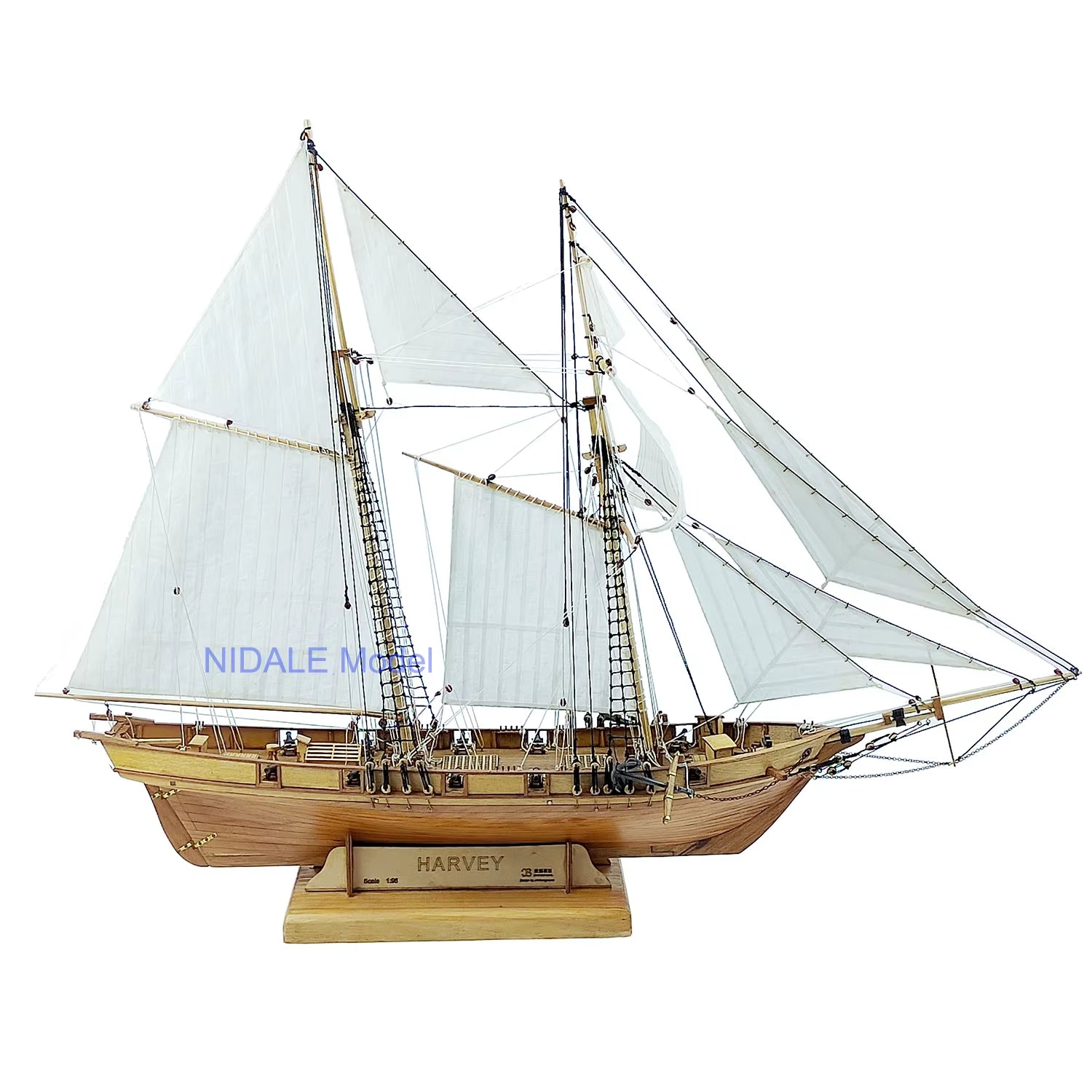 New Version Scale 1/96 Classics Ancient Ship Model Building Kits Harvey 1847 Wooden Sailboat DIY Home Decorations